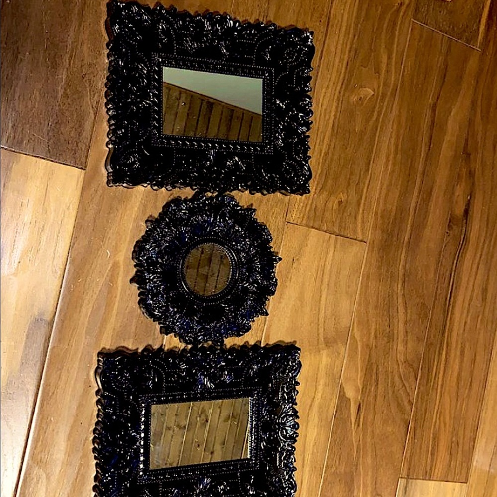 3 set black mirrors